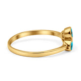 Three-Stone Lab Created Opal Ring 925 Sterling Silver