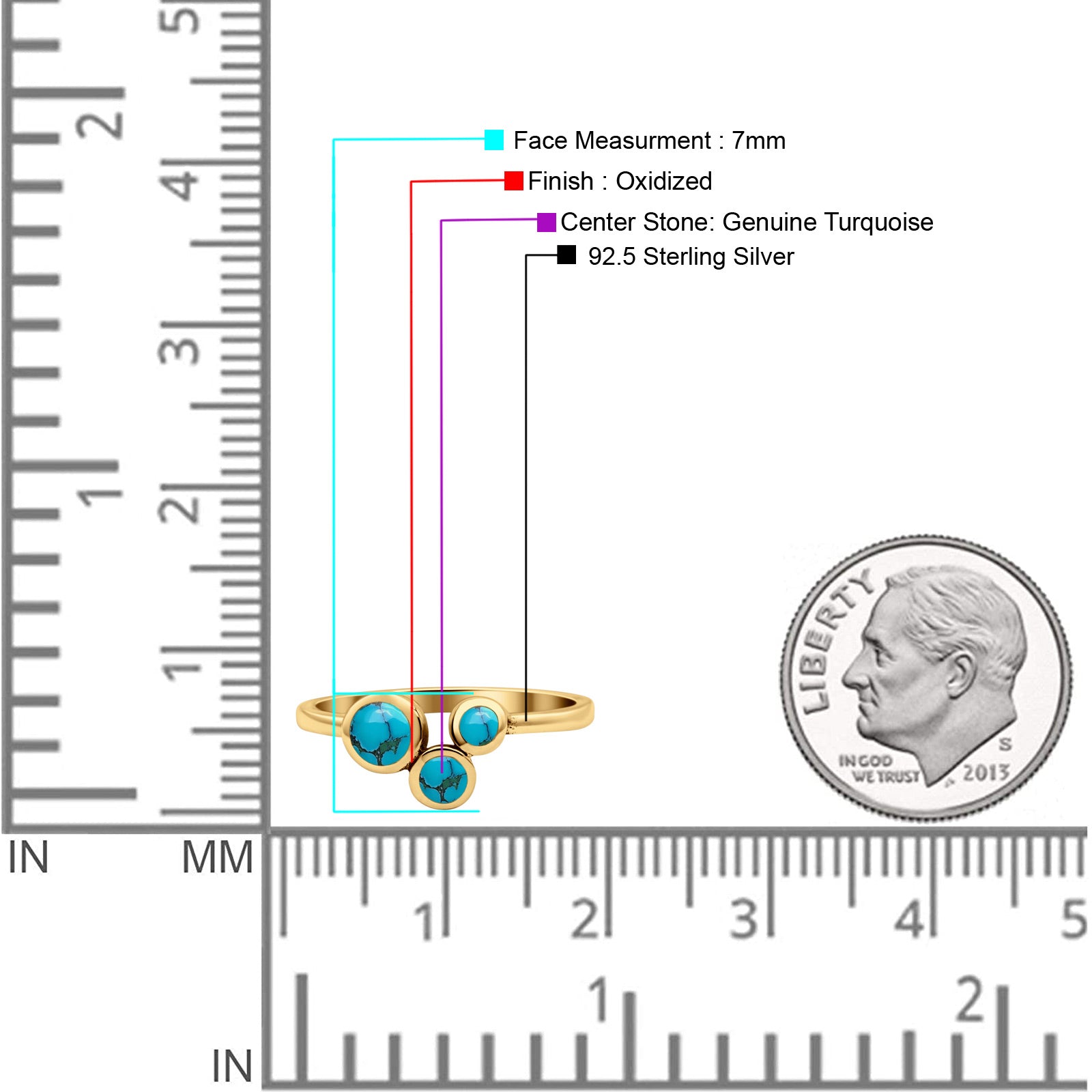 Three-Stone Lab Created Opal Ring 925 Sterling Silver