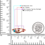New Design Three Stone Petite Dainty Thumb Fashion Ring Lab Created Opal Solid 925 Sterling Silver