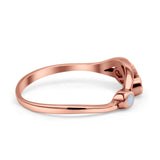 New Design Three Stone Petite Dainty Thumb Fashion Ring Lab Created Opal Solid 925 Sterling Silver