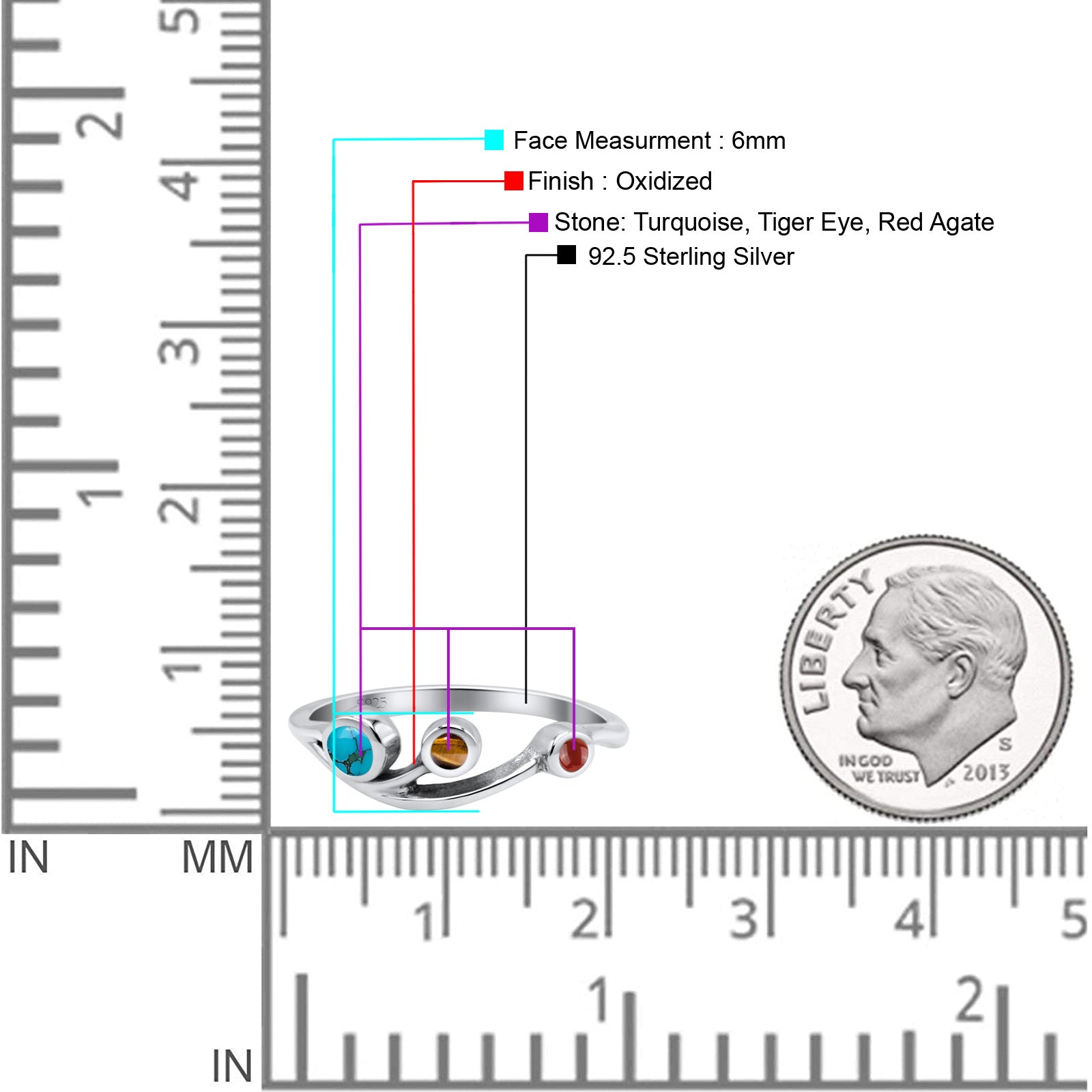 New Design Three Stone Petite Dainty Thumb Fashion Ring Lab Created Opal Solid 925 Sterling Silver