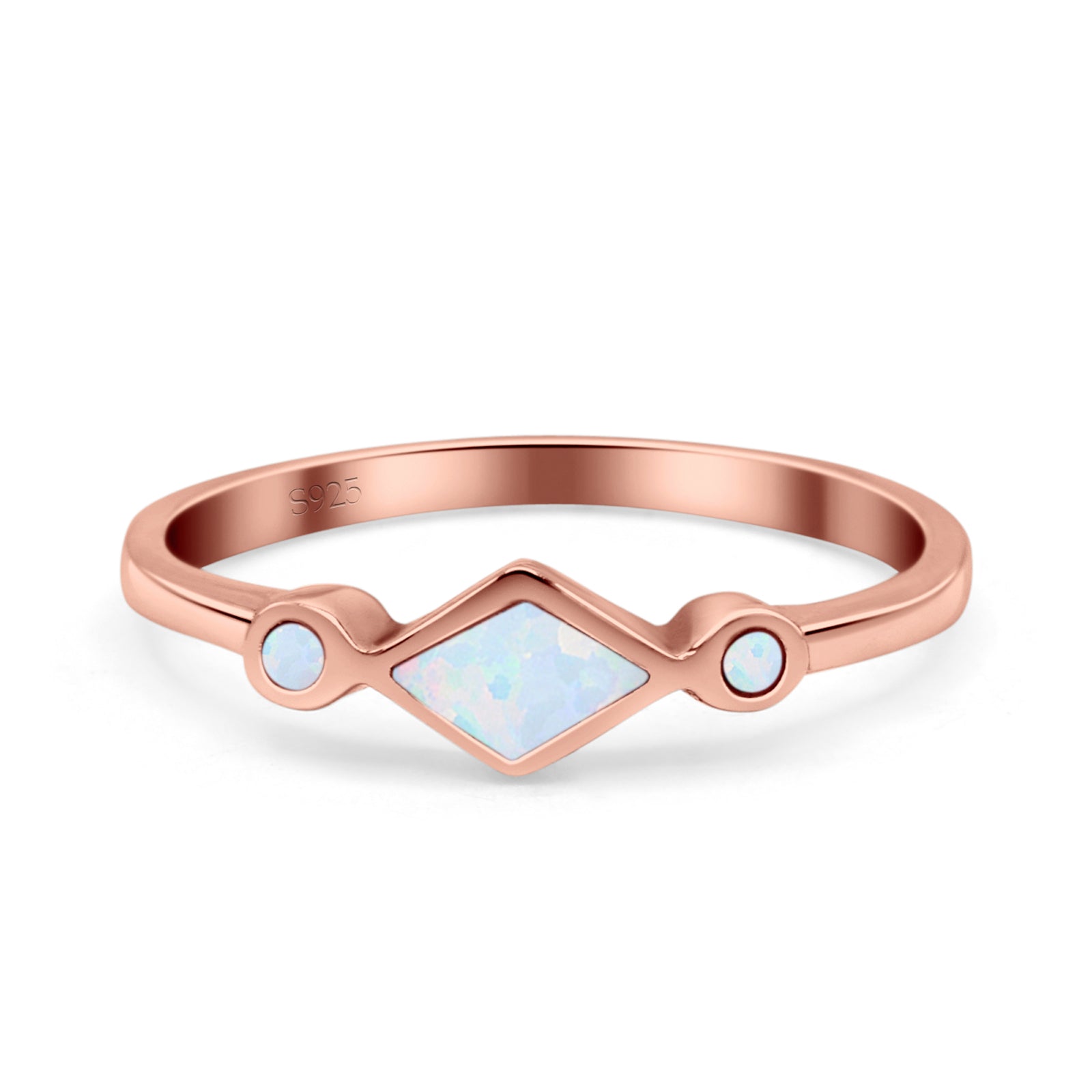 Square Vintage Style Petite Dainty Statement Fashion Thumb Ring Lab Created Opal 925 Sterling Silver