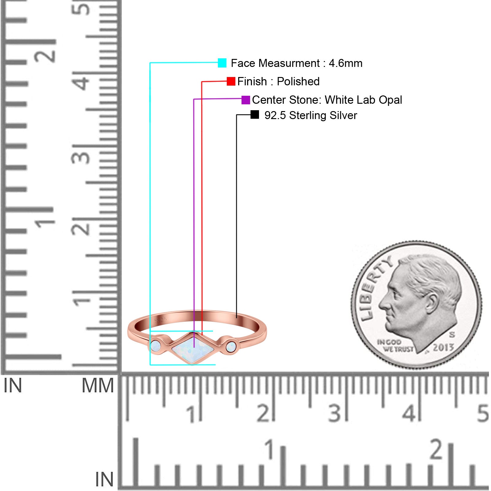Square Vintage Style Petite Dainty Statement Fashion Thumb Ring Lab Created Opal 925 Sterling Silver