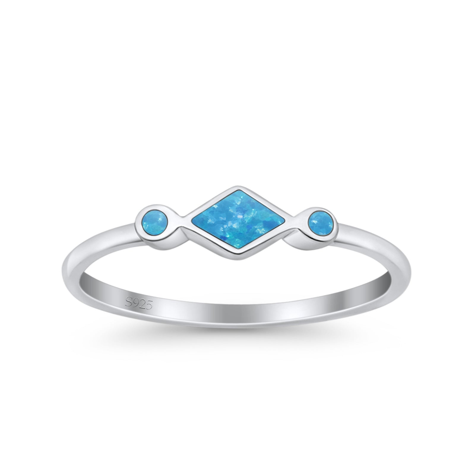 Square Vintage Style Petite Dainty Statement Fashion Thumb Ring Lab Created Opal 925 Sterling Silver