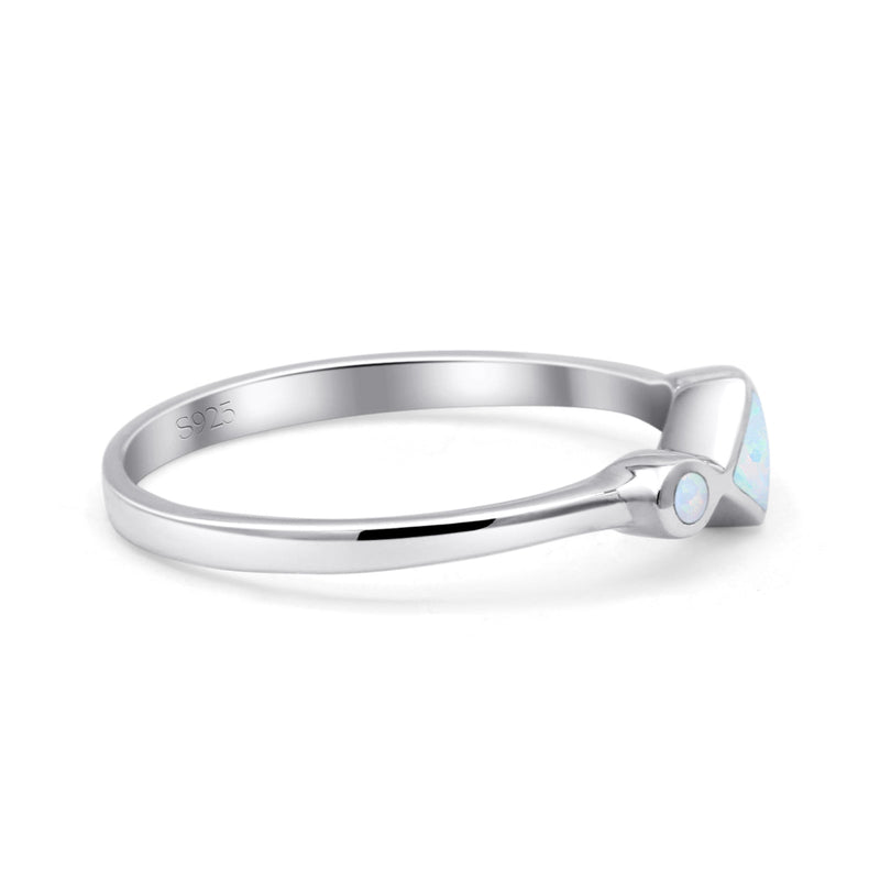 Square Vintage Style Petite Dainty Statement Fashion Thumb Ring Lab Created Opal 925 Sterling Silver