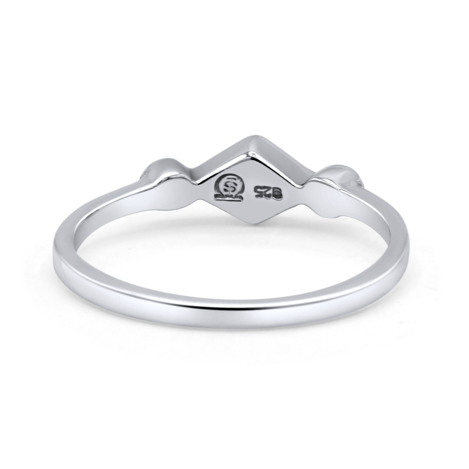 Square Vintage Style Petite Dainty Statement Fashion Thumb Ring Lab Created Opal 925 Sterling Silver