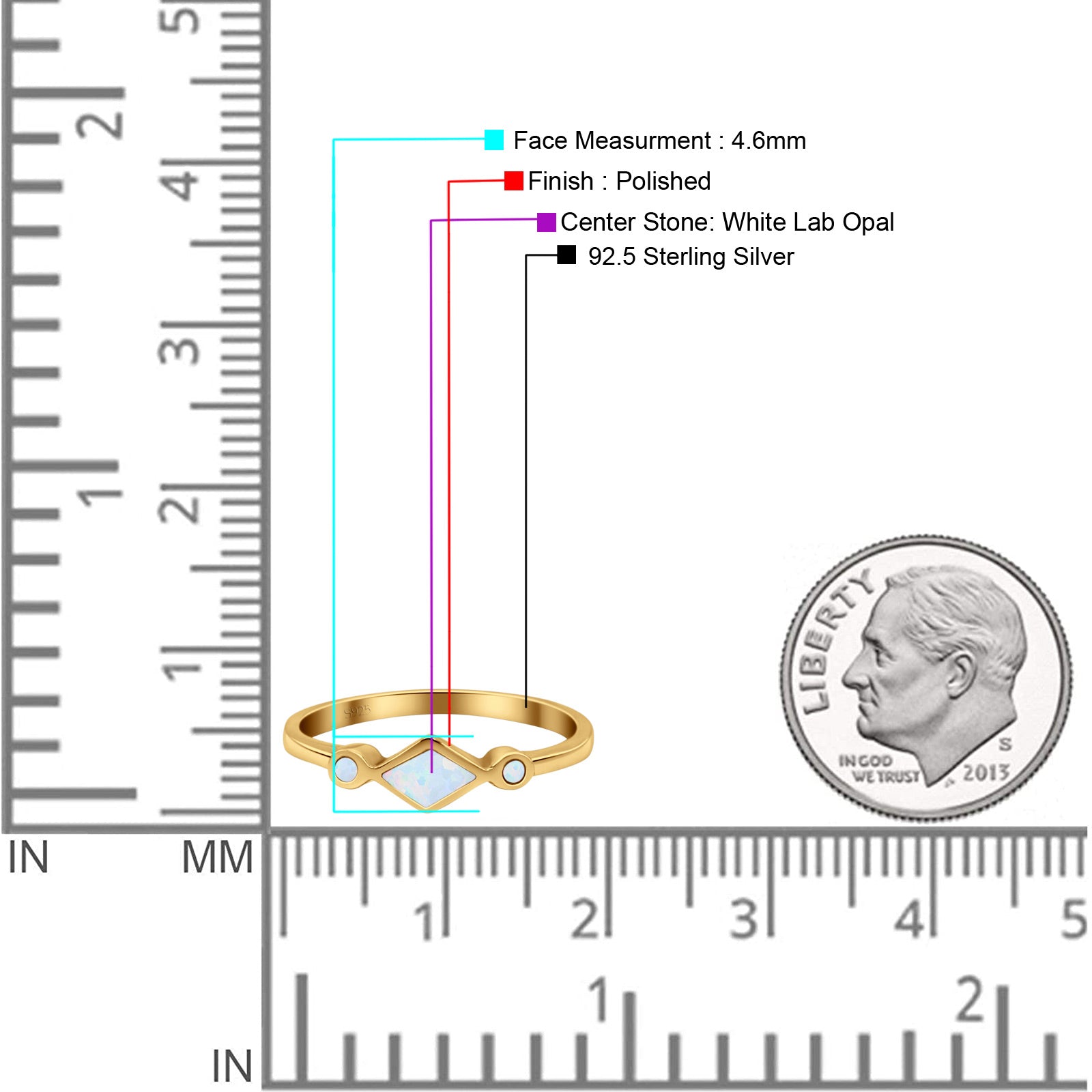 Square Vintage Style Petite Dainty Statement Fashion Thumb Ring Lab Created Opal 925 Sterling Silver