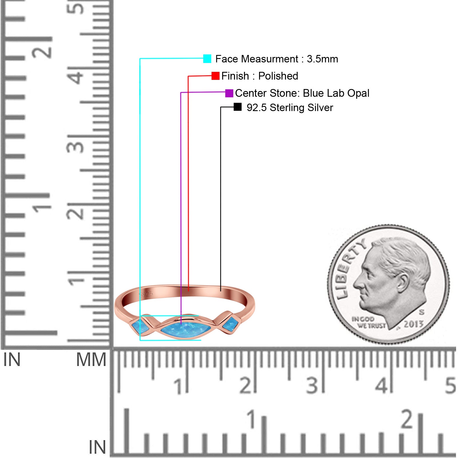 Marquise Vintage Style Petite Dainty Fashion Thumb Ring Lab Created Opal Solid 925 Sterling Silver
