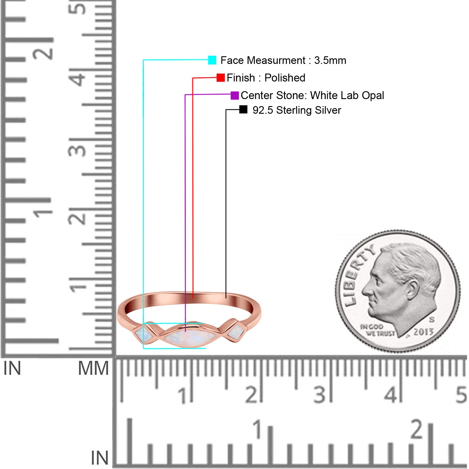 Marquise Vintage Style Petite Dainty Fashion Thumb Ring Lab Created Opal Solid 925 Sterling Silver
