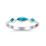 Marquise Vintage Style Petite Dainty Fashion Thumb Ring Lab Created Opal Solid 925 Sterling Silver