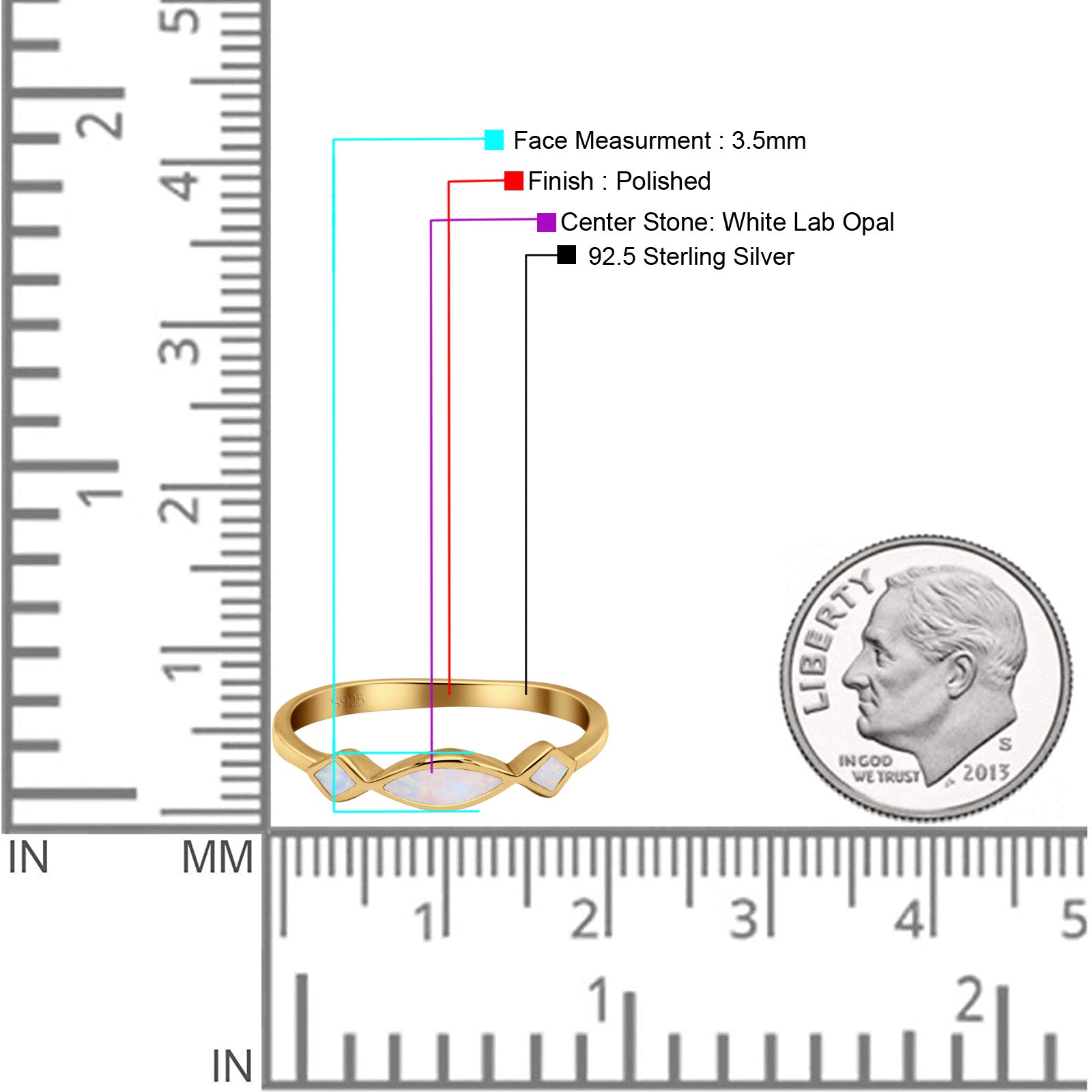 Marquise Vintage Style Petite Dainty Fashion Thumb Ring Lab Created Opal Solid 925 Sterling Silver