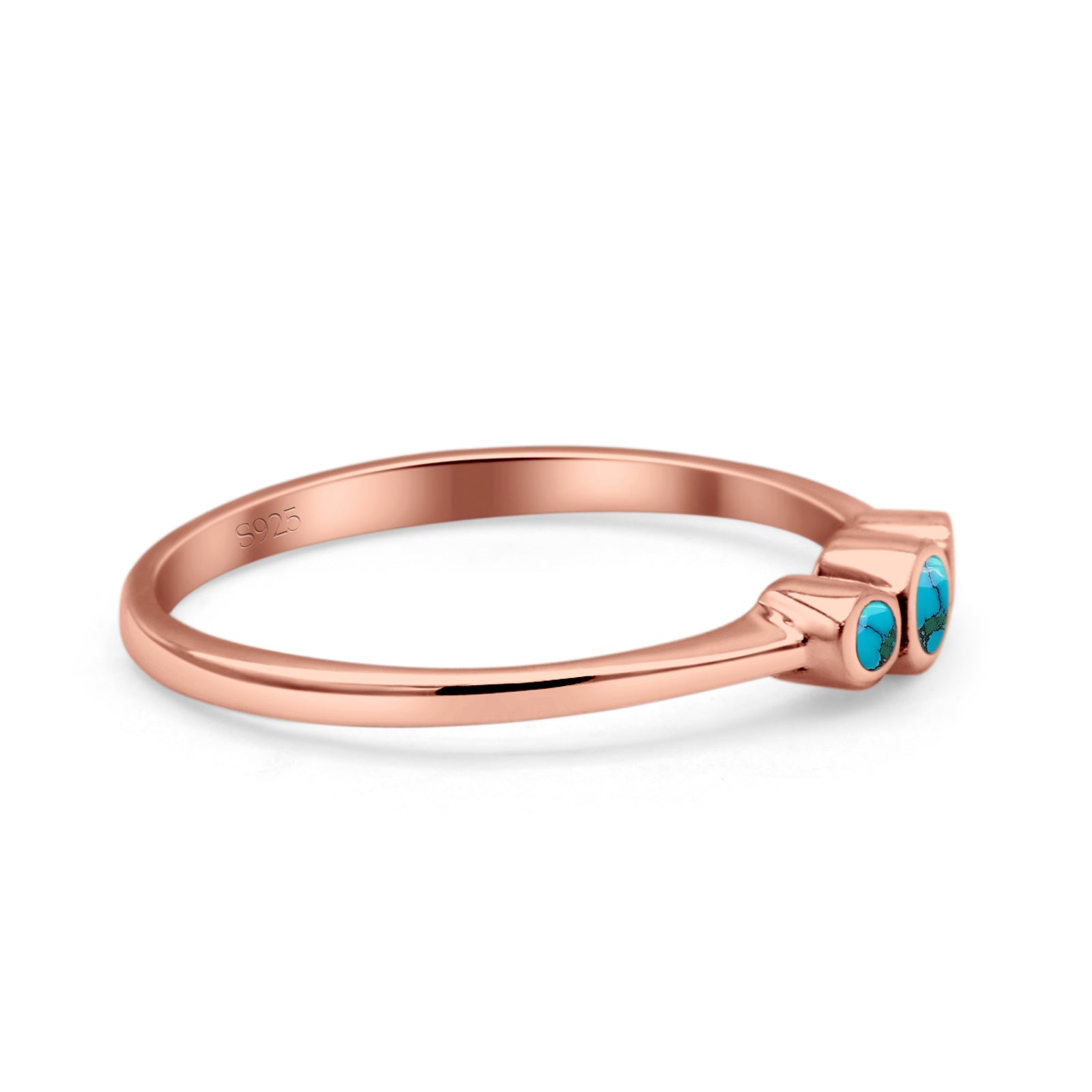 Three Stone Petite Dainty Thumb Fashion Ring Lab Created Opal Solid 925 Sterling Silver