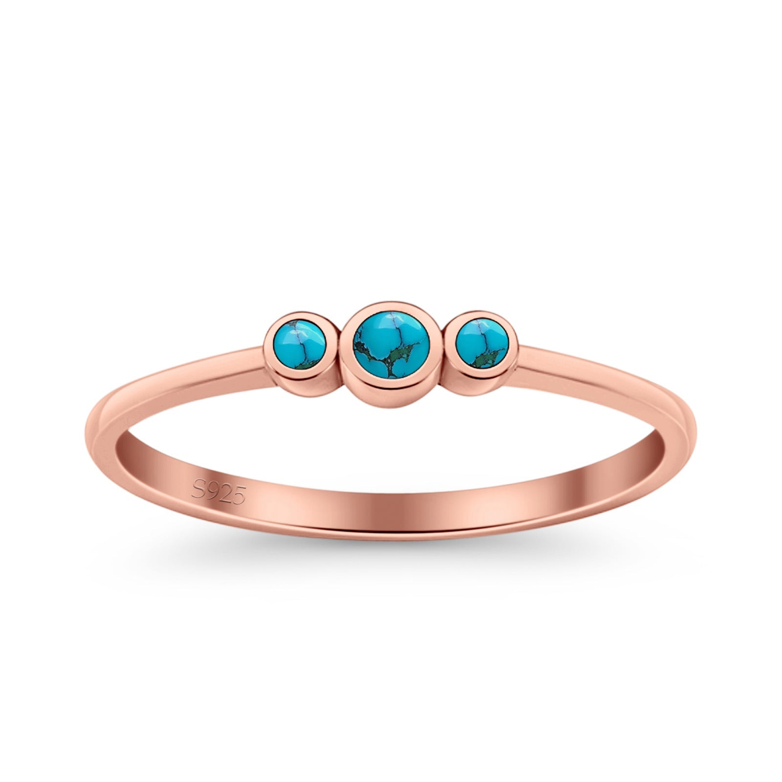 Three Stone Petite Dainty Thumb Fashion Ring Lab Created Opal Solid 925 Sterling Silver