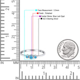 Three Stone Petite Dainty Thumb Fashion Ring Lab Created Opal Solid 925 Sterling Silver