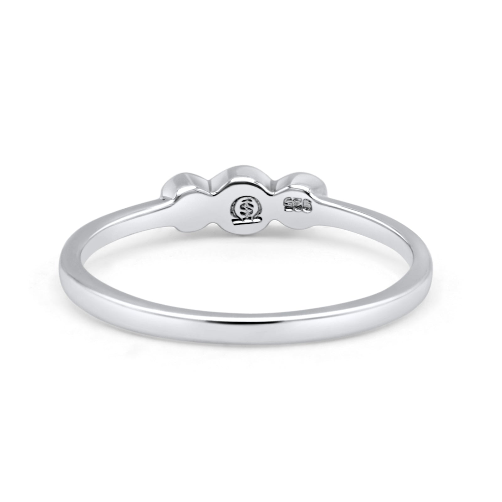 Three Stone Petite Dainty Thumb Fashion Ring Lab Created Opal Solid 925 Sterling Silver