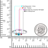 Three Stone Petite Dainty Thumb Fashion Ring Lab Created Opal Solid 925 Sterling Silver