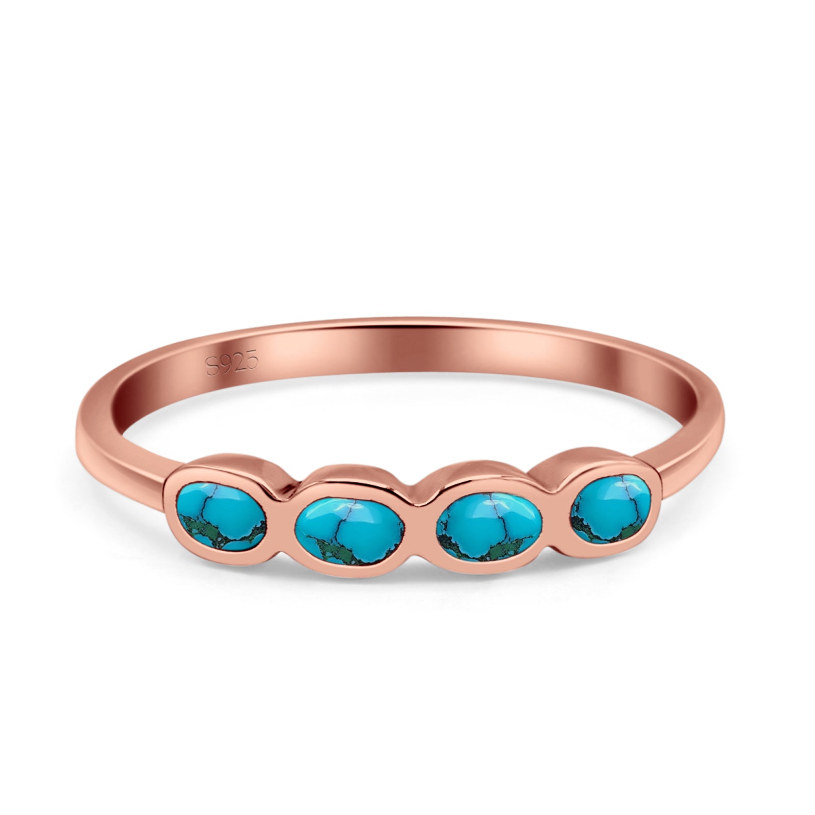 Four Stone Petite Dainty Thumb Fashion Ring Lab Created Opal Solid 925 Sterling Silver