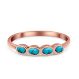 Four Stone Petite Dainty Thumb Fashion Ring Lab Created Opal Solid 925 Sterling Silver