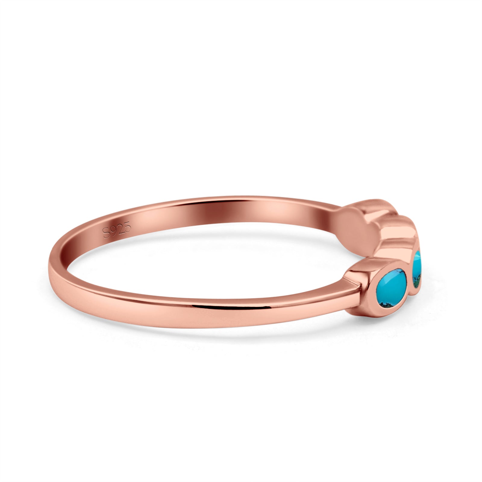 Four Stone Petite Dainty Thumb Fashion Ring Lab Created Opal Solid 925 Sterling Silver