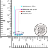 Four Stone Petite Dainty Thumb Fashion Ring Lab Created Opal Solid 925 Sterling Silver