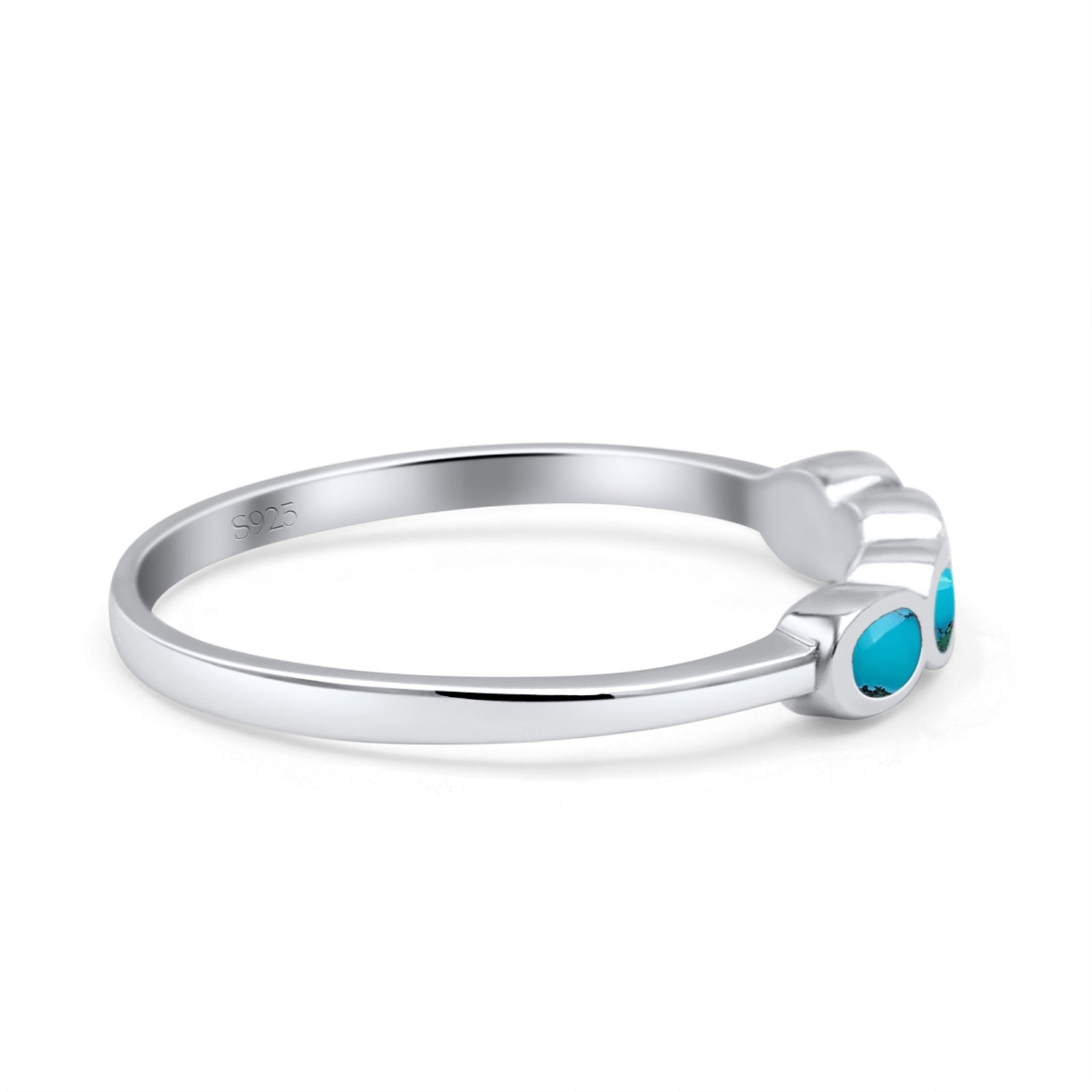Four Stone Petite Dainty Thumb Fashion Ring Lab Created Opal Solid 925 Sterling Silver