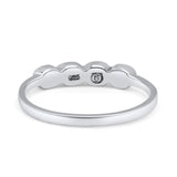 Four Stone Petite Dainty Thumb Fashion Ring Lab Created Opal Solid 925 Sterling Silver