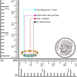 Four Stone Petite Dainty Thumb Fashion Ring Lab Created Opal Solid 925 Sterling Silver