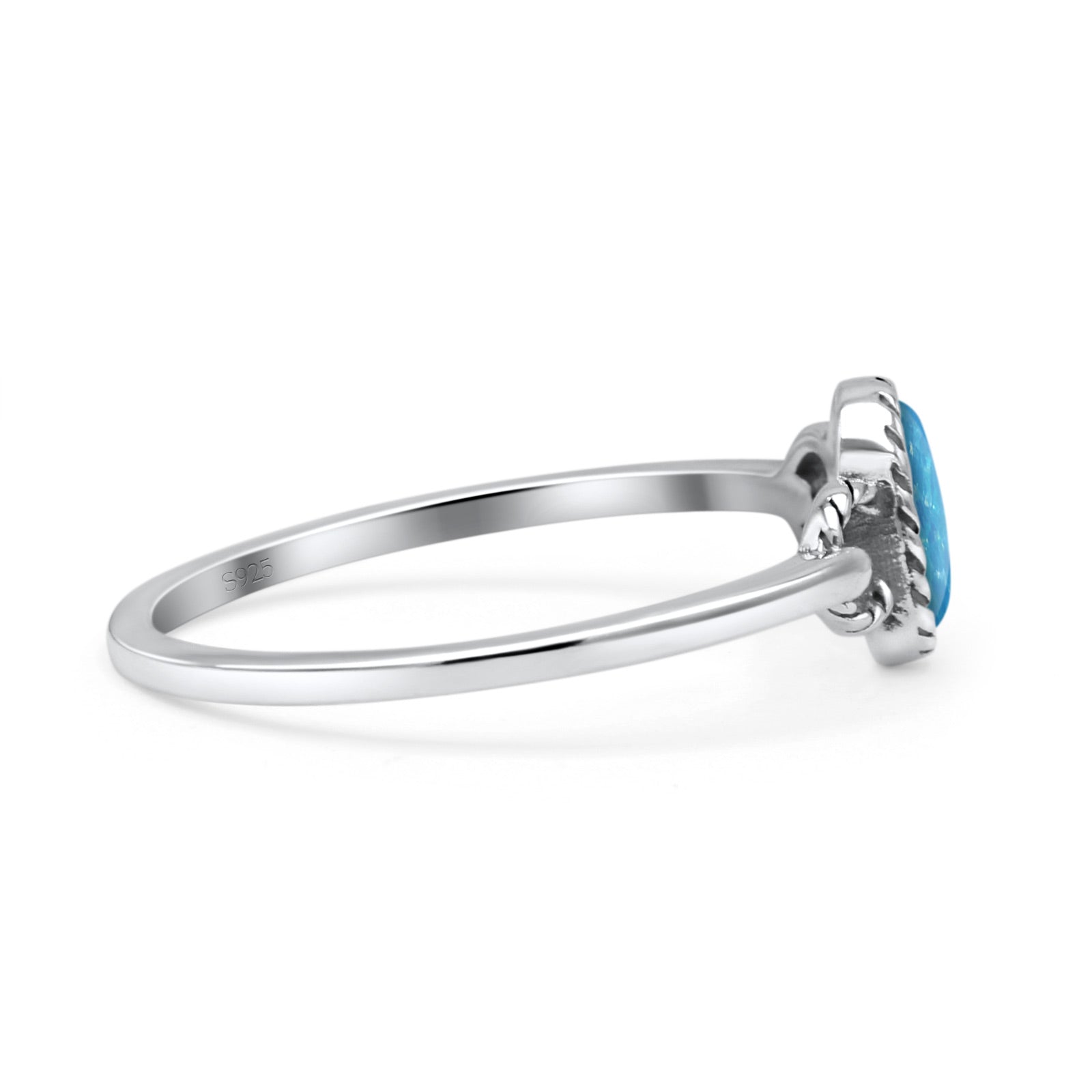 Oval Oxidized Statement Fashion Petite Dainty Thumb Ring Lab Created Opal Solid 925 Sterling Silver