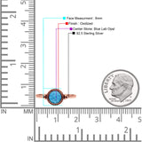 Round Fashion Petite Dainty Oxidized Thumb Statement Ring Lab Created Opal Solid 925 Sterling Silver