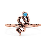 Snake Oxidized Thumb Ring Trendy Statement Fashion Ring Lab Created Opal 925 Sterling Silver