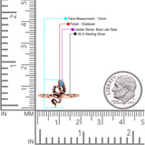 Snake Oxidized Thumb Ring Trendy Statement Fashion Ring Lab Created Opal 925 Sterling Silver