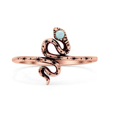 Snake Oxidized Thumb Ring Trendy Statement Fashion Ring Lab Created Opal 925 Sterling Silver