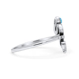 Snake Oxidized Thumb Ring Trendy Statement Fashion Ring Lab Created Opal 925 Sterling Silver
