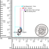 Snake Oxidized Thumb Ring Trendy Statement Fashion Ring Lab Created Opal 925 Sterling Silver