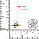 Snake Oxidized Thumb Ring Trendy Statement Fashion Ring Lab Created Opal 925 Sterling Silver