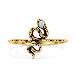 Snake Oxidized Thumb Ring Trendy Statement Fashion Ring Lab Created Opal 925 Sterling Silver