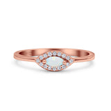 Eye Rhodium Plated Thumb Ring Trendy Statement Fashion Ring Lab Created Opal 925 Sterling Silver