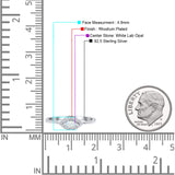 Eye Rhodium Plated Thumb Ring Trendy Statement Fashion Ring Lab Created Opal 925 Sterling Silver