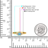 Eye Rhodium Plated Thumb Ring Trendy Statement Fashion Ring Lab Created Opal 925 Sterling Silver