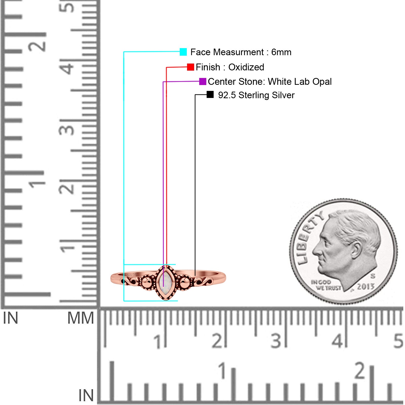 Marquise Oxidized Thumb Ring Statement New Fashion Ring Lab Created Opal 925 Sterling Silver