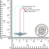 Marquise Oxidized Thumb Ring Statement New Fashion Ring Lab Created Opal 925 Sterling Silver