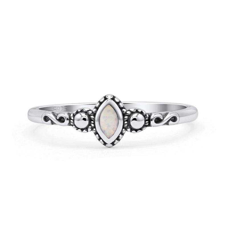 Marquise Oxidized Thumb Ring Statement New Fashion Ring Lab Created Opal 925 Sterling Silver