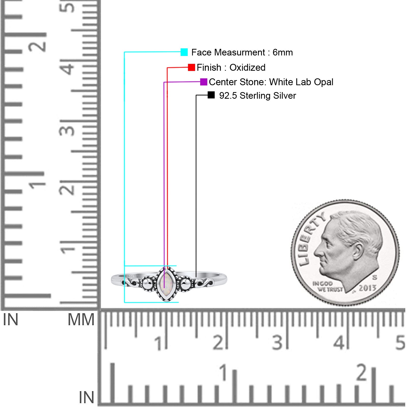 Marquise Oxidized Thumb Ring Statement New Fashion Ring Lab Created Opal 925 Sterling Silver
