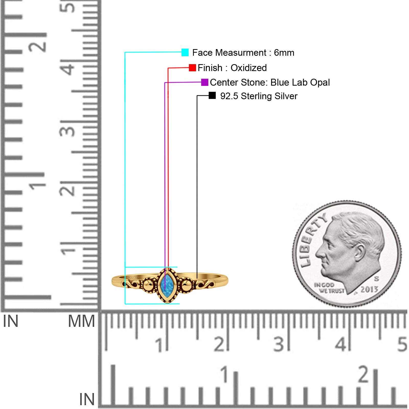 Marquise Oxidized Thumb Ring Statement New Fashion Ring Lab Created Opal 925 Sterling Silver