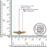 Marquise Oxidized Thumb Ring Statement New Fashion Ring Lab Created Opal 925 Sterling Silver