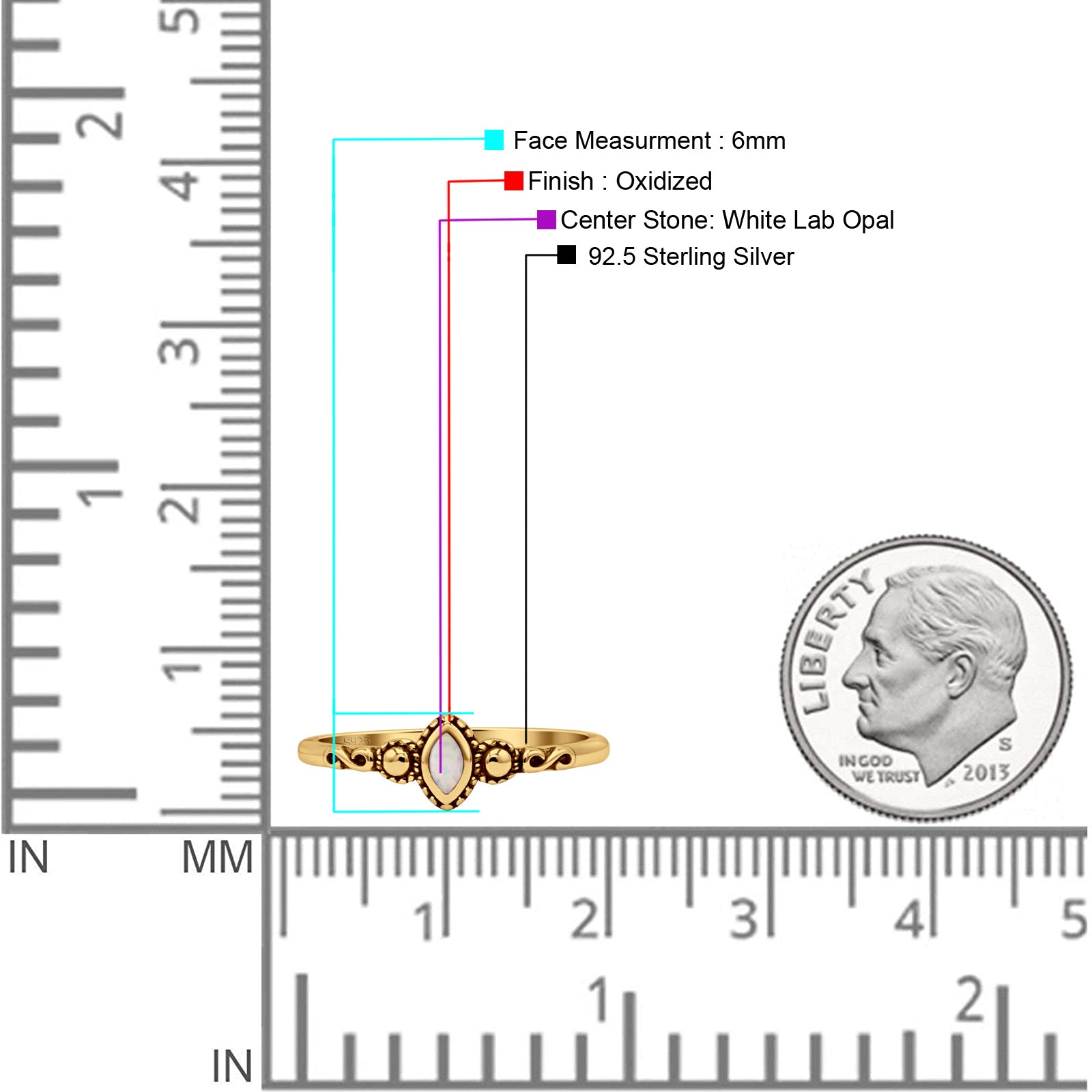 Marquise Oxidized Thumb Ring Statement New Fashion Ring Lab Created Opal 925 Sterling Silver