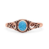 Filigree Oval Oxidized Thumb Ring New Statement Fashion Ring Lab Created Opal 925 Sterling Silver