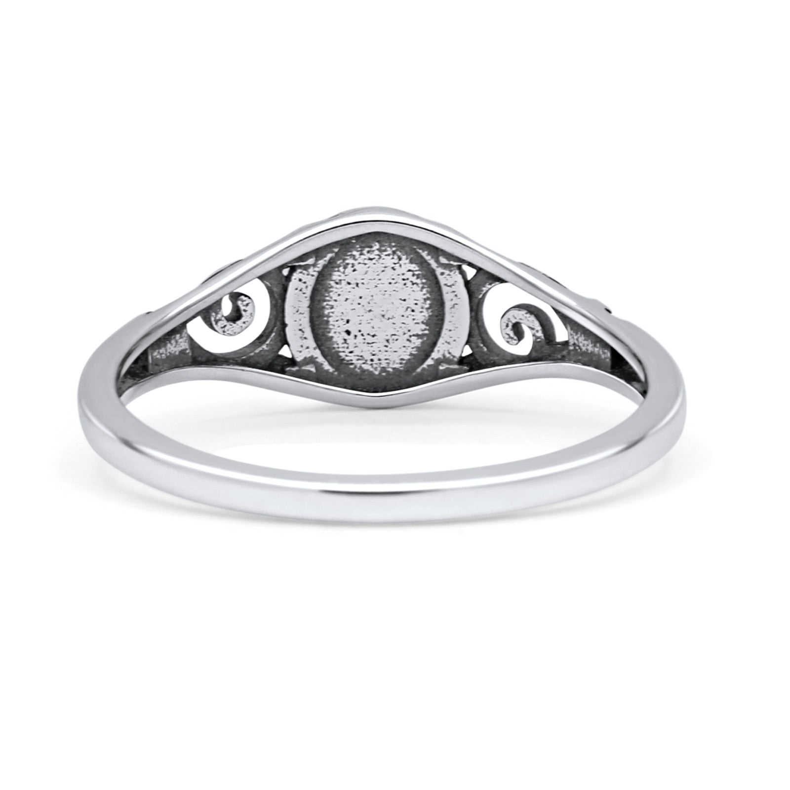 Filigree Oval Oxidized Thumb Ring New Statement Fashion Ring Lab Created Opal 925 Sterling Silver