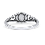 Filigree Oval Oxidized Thumb Ring New Statement Fashion Ring Lab Created Opal 925 Sterling Silver
