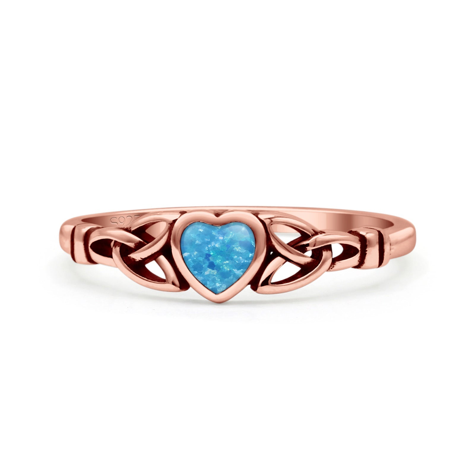 Celtic Heart Oxidized Thumb Ring Statement Fashion Ring Lab Created Opal 925 Sterling Silver
